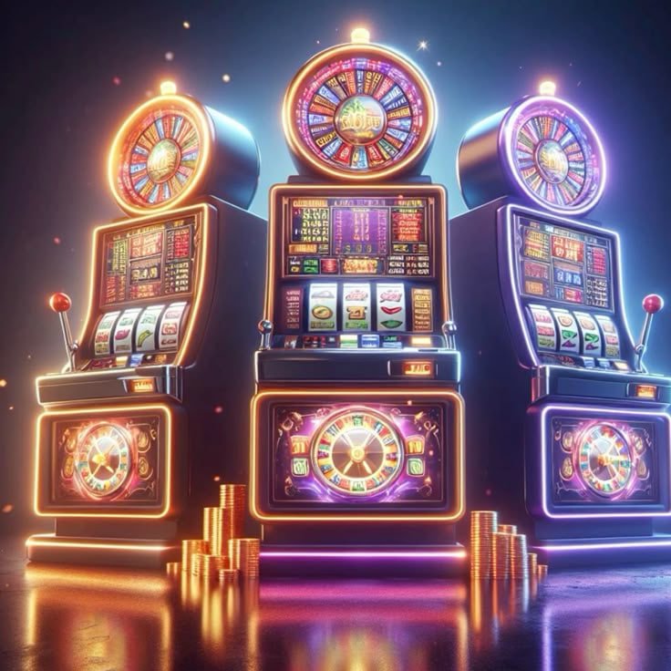 Rows of illuminated slot machines inside the bd 65 casino-style section